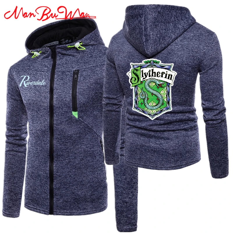 Аниме Гриффиндор толстовки со львом для мужчин Модные свитшоты на молнии мужской