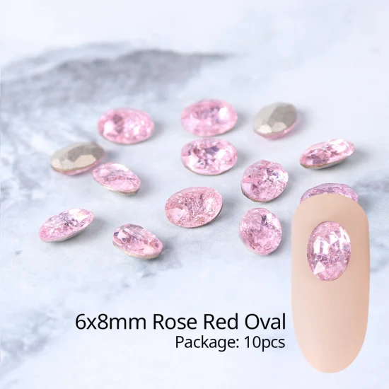 6x8mm Oval Red 10 шт./компл. 3D Кристаллы Дизайн ногтей Стразы овальной формы для маникюра, блестящие Самоцветы ювелирные изделия Strass талисманы аксессуары камень маникюра аксессуары TR965 - Цвет: 6x8mm Oval Red