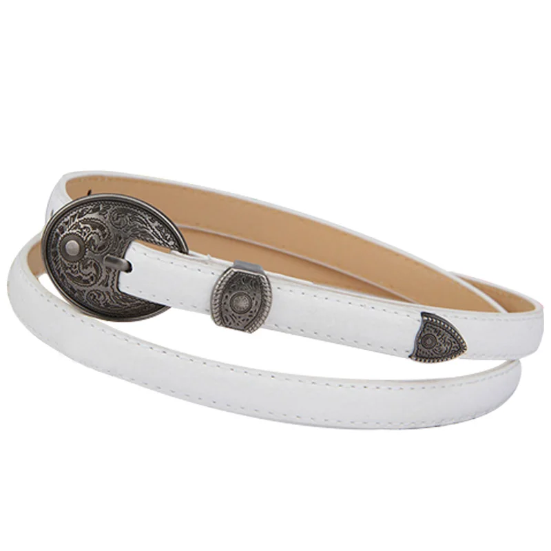 Earnda Новый брендовый женский ремень ретро серебряный круглый с пряжкой для дам