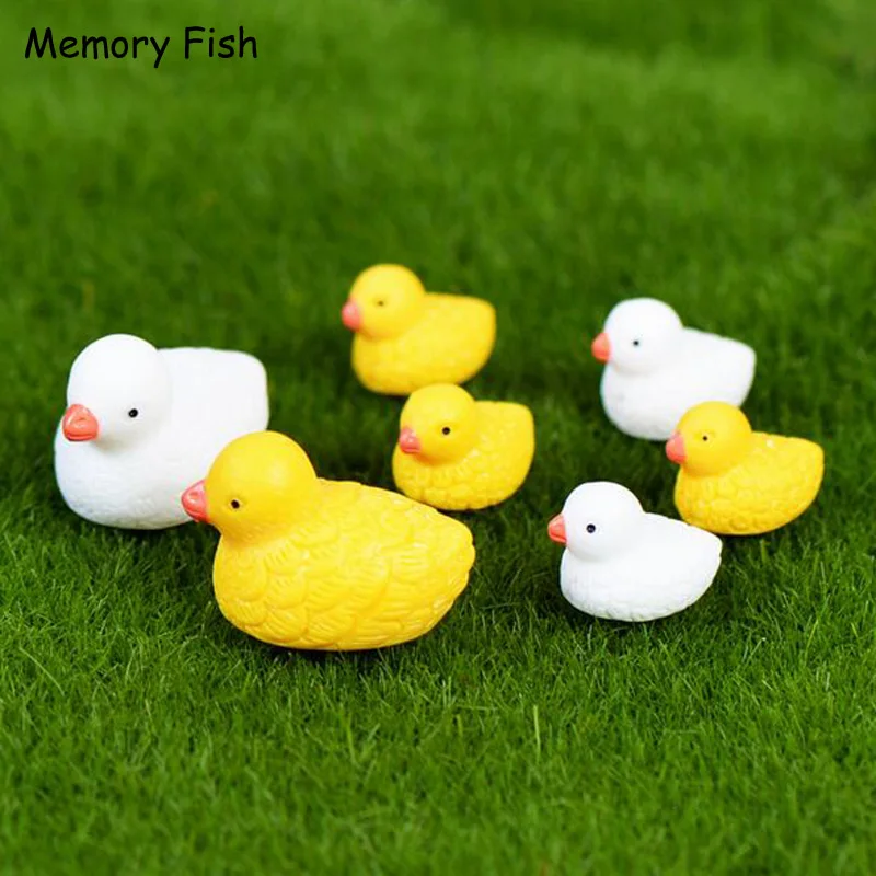 Мультфильм мини милые желтые утки Пляж пейзаж микро Сад украшения DIY аквариум