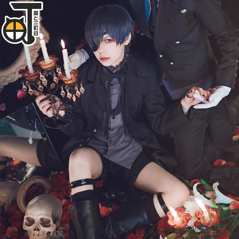 Аниме Черный дворецкий Ciel Phantomhive Косплей демона Cotume Kuroshitsuji Рождественский костюм
