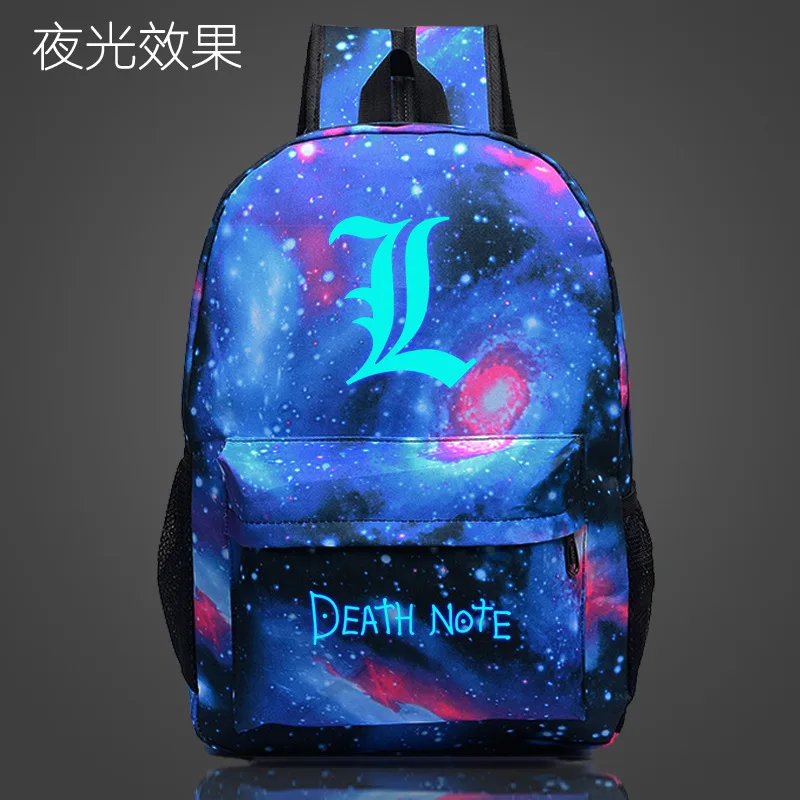 Светящийся школьный ранец Death Note светящийся рюкзак для учеников и книг