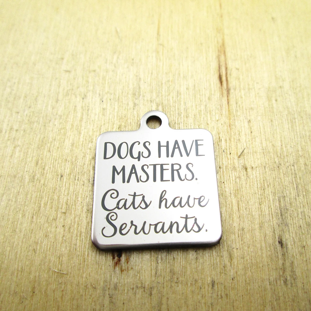 10 шт./лот-подвески для собак и кошек из нержавеющей стали с лазерной гравировкой