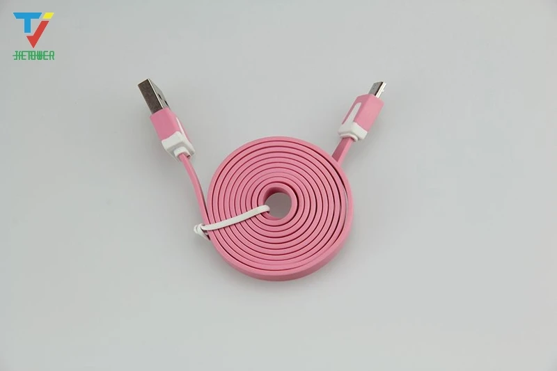 100 шт 1 м/2 м/3 м разноцветный плоский зарядный USB кабель синхронизации данных 8 Pin для IPhone IPad Mini Ipod Nano Ios Micro USB 5pin для samsung
