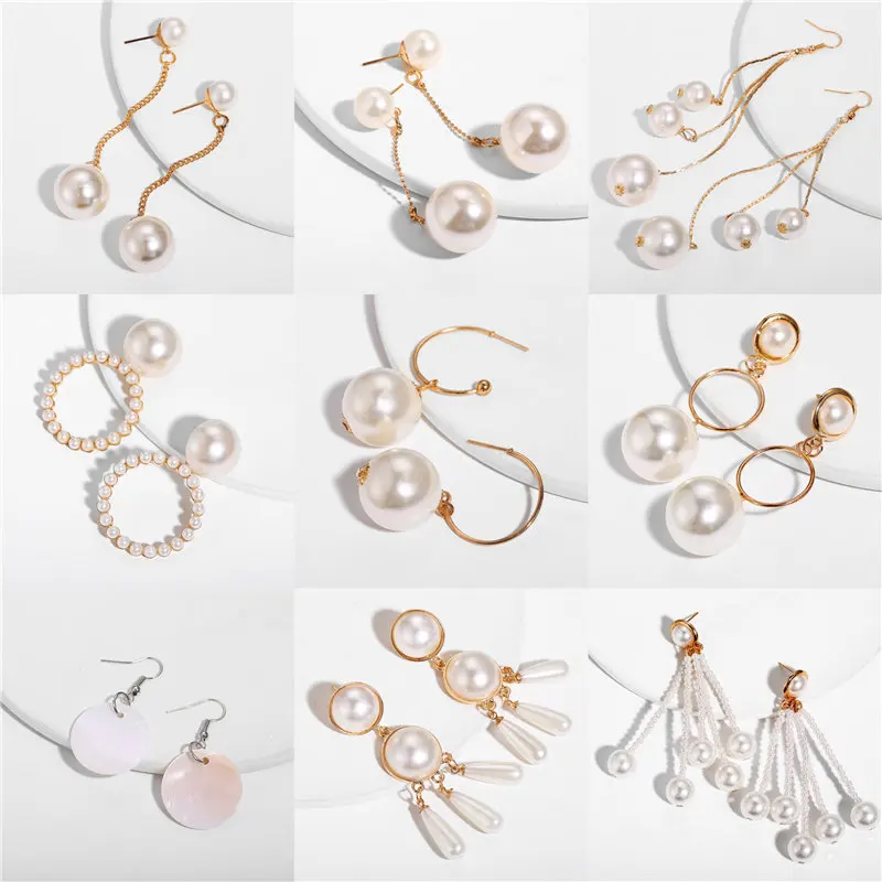 IF ME новые длинные большие простые круглые имитация жемчуга кисточкой Висячие