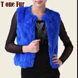 Женский жилет из натурального меха кролика Рекс Короткая Меховая безрукавка