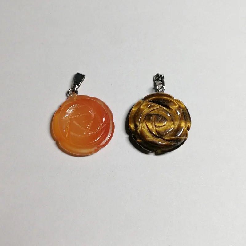 Оптовая продажа модные подвески из натурального камня в виде Розы разных цветов