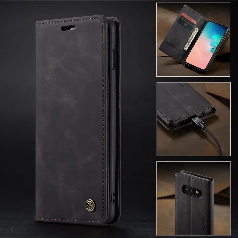 Флип-кейс из искусственной кожи для samsung Galaxy S10 Plus S10E 5G S8 S9 Plus S7 Edge чехол для телефона высококачественный магнитный складной чехол