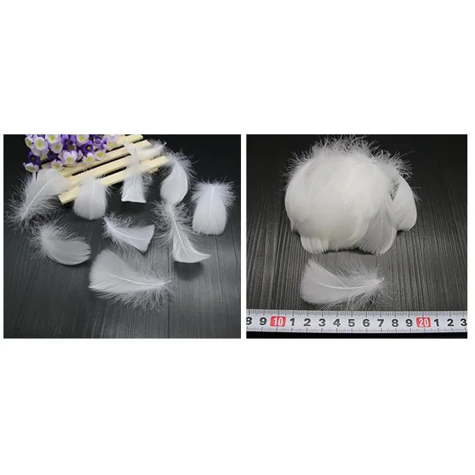 White 100 шт 3-5 дюймов 6-12 см DIY окрашенное гусиное перо Радуга перо воздушный шар заполнение свадебное платье DIY декоративные аксессуары перья - Цвет: White