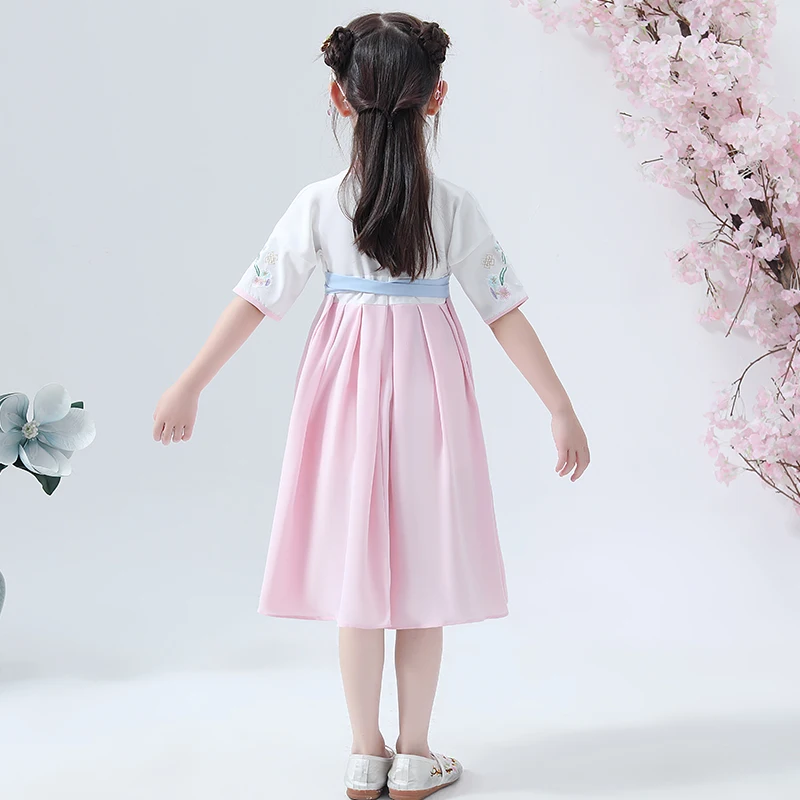 Hanfu костюмы для детей в китайском стиле костюм Тан дети ханьфу китайское платье древняя и традиционная одежда народная танцевальная одежда DQL775