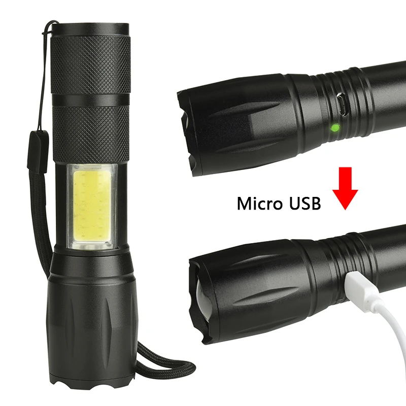 Litwod z20 103 микро USB порт перезаряжаемый светодиодный фонарь XML T6 COB 5000лм 4 режима масштабируемый для кемпинга