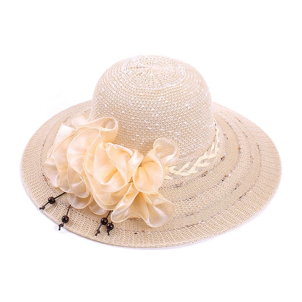 Горячая Распродажа женские летние соломенные шляпы деревянные бусы с большими