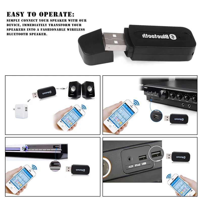 FORNORM Portable 3.5mm Bluetooth Audio Receiver Wireless Adapter Auto AUX Streaming A2DP Kit For Speaker Headphone | Электроника