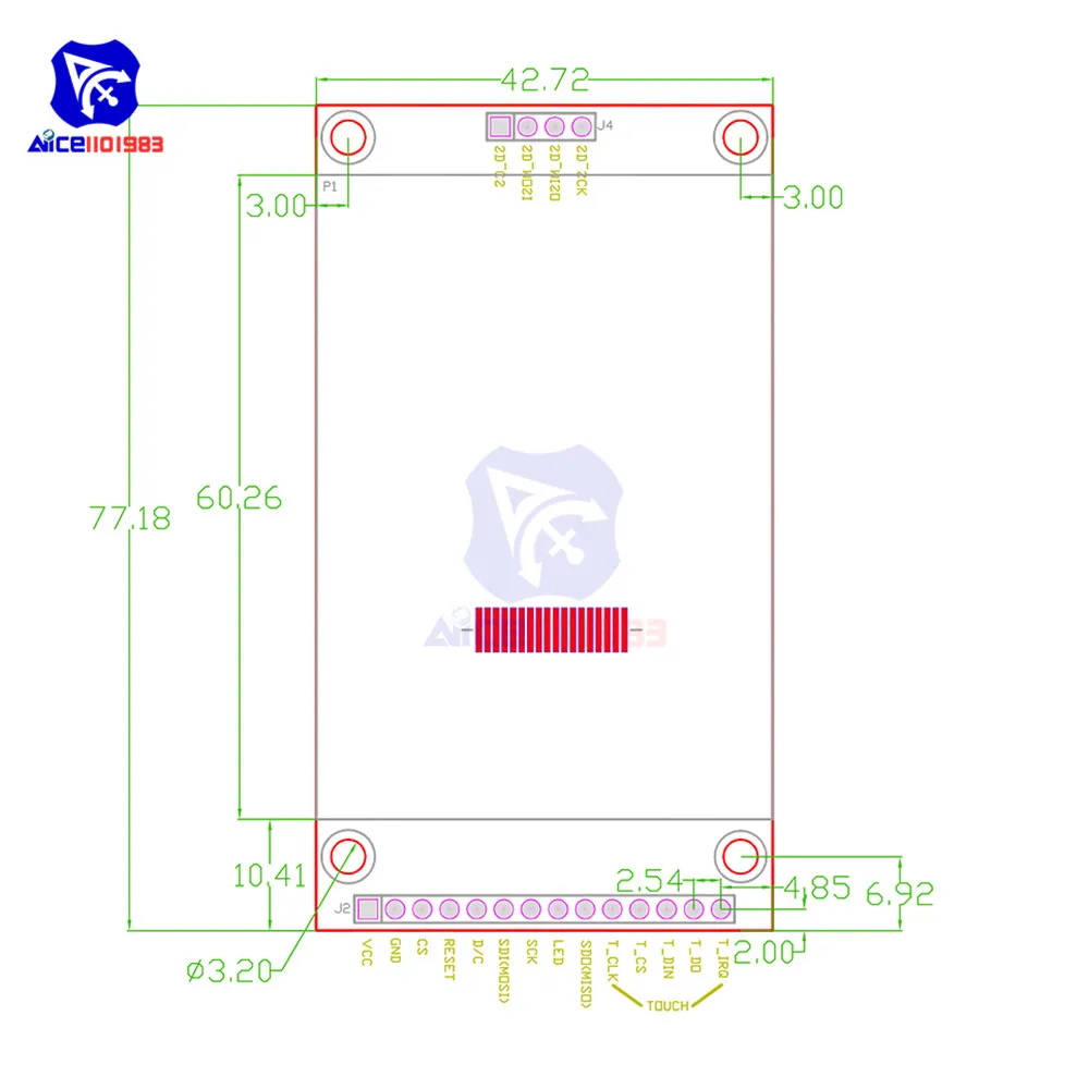 2 4 дюймовый SPI TFT ЖК экран модуль 240x320 Сенсорная панель последовательный порт с PBC
