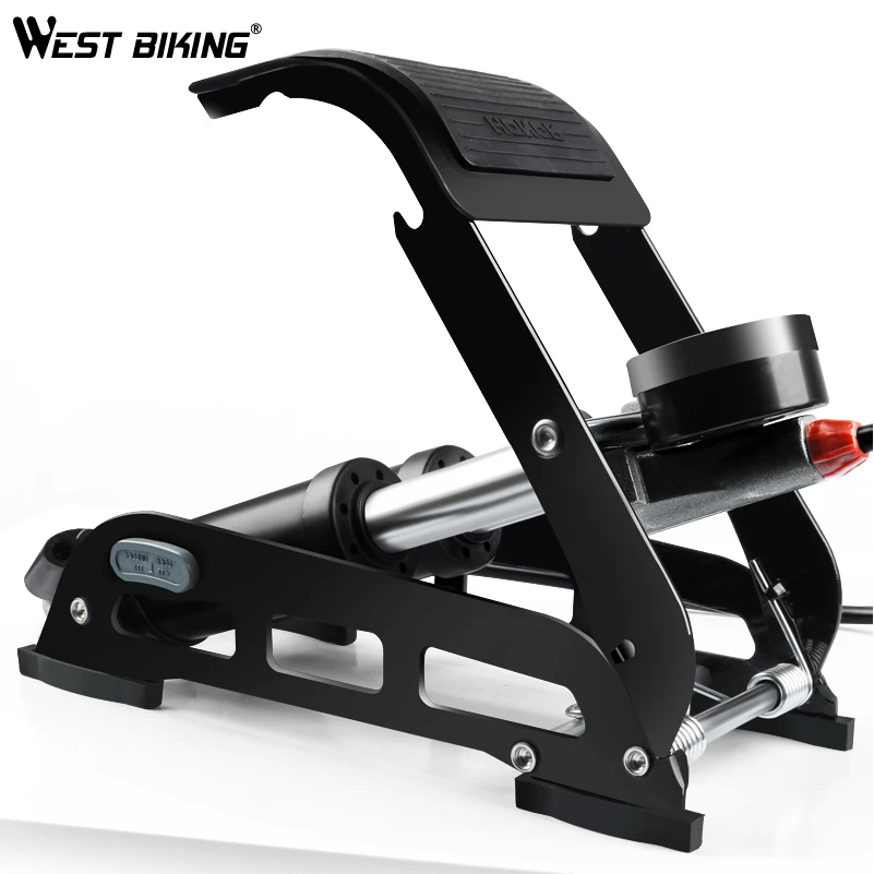 WEST BIKING велосипедный насос педаль двойной цилиндр барометр высокий пресс Schrader Presta