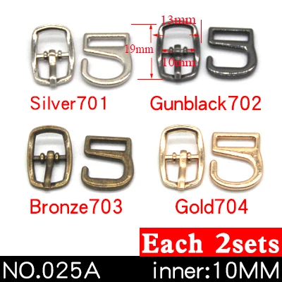 NO.025A 10mm 8sets 8 комплектов, металлическая пряжка с 9 крючками для починки обуви, сумки, пряжки для ремней, украшения для обуви, аксессуары для шитья - Цвет: NO.025A 10mm 8sets