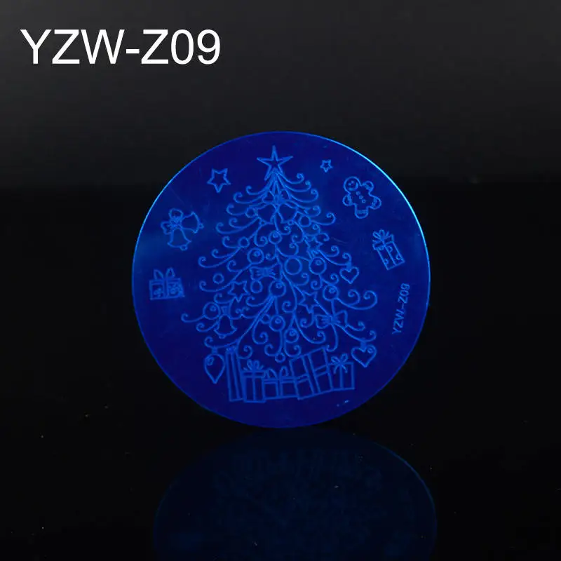 YZW-Z09 FWC рождественский шаблон для дизайна ногтей акриловый Снежный Санта Клаус сетка смешанный дизайн DIY лак изображения ногтей штамповки пластины - Цвет: YZW-Z09