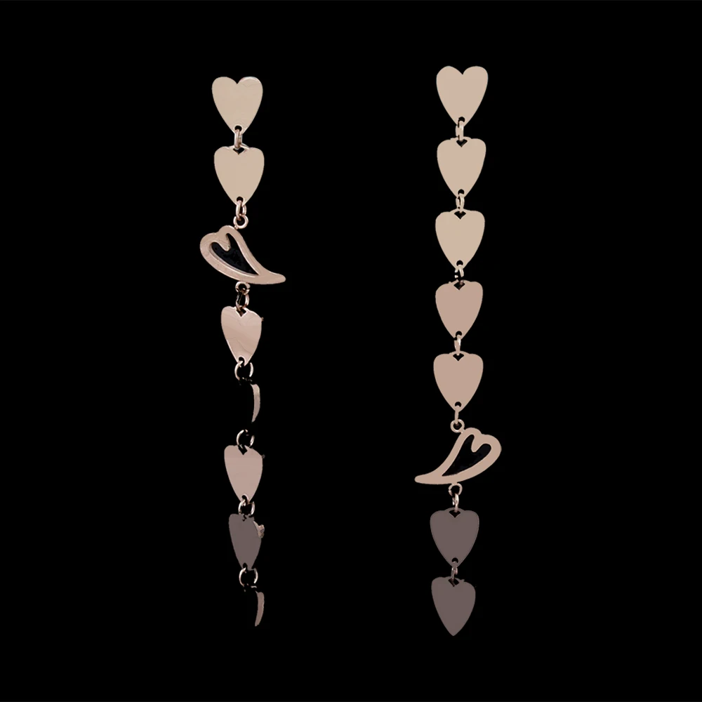 rose gold 1 MWM длинные висячие серьги из нержавеющей стали с кристаллами для девушек женские bijoux brincos серьги из розового золота - Окраска металла: rose gold 1