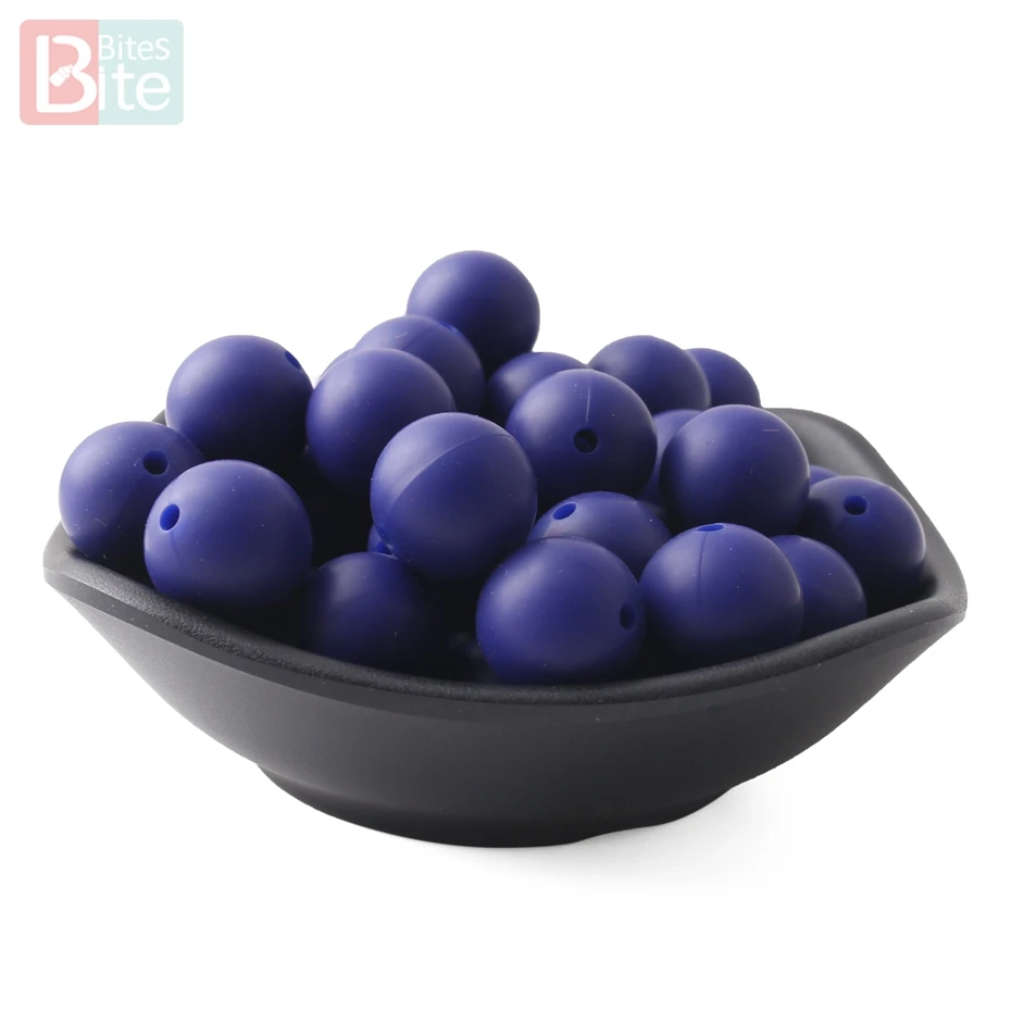 Mordedura para morder, cuentas de silicona de 15mm, collar de dentici&oacute;n para beb&eacute;, hecho a mano, sin BPA, cuentas suaves, mordedor para beb&eacute;, nuevo Color, 20 Uds.-3