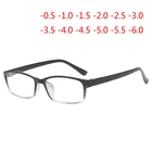 0-0,5-1-1,5-6 .0 готовые близорукие очки Для женщин; Мужская Нескользящая домашняя Blu-ray черный прозрачный каркас с коротким-очки для коррекции зрения