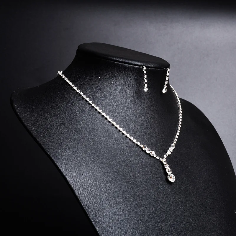 Jewelry &amp Accessories Fashion Sets. Bridal jewelry Wedding Zircon necklace earrings set | Украшения и аксессуары