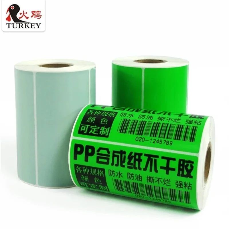 

Водонепроницаемый термотрансферный ярлык 100 мм x 50 мм рулон 500 наклеек глянцевый surfaceсерый синий белый синтетический PP этикетка