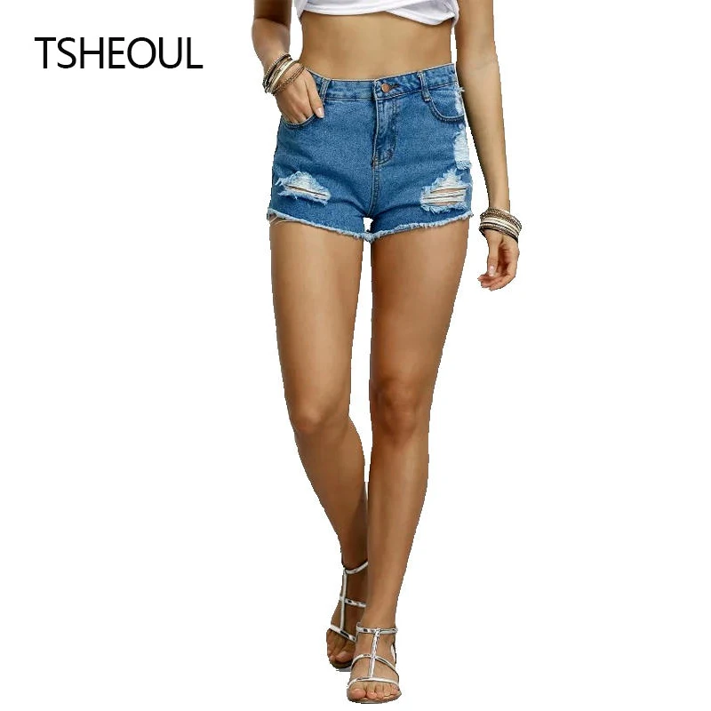 2017 Женская Мода Прохладный Рваные джинсы Шорты для женщин Короткие летние Для