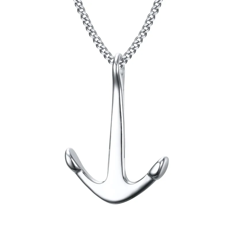 Silver Plated Модные золотые/с черным покрытием, ручная работа, Цепочки и ожерелья свободный 24 дюйма цепи с героями мультфильма «Моана»; колье ожерелье якорь ожерелья и подвески для мужчин ювелирные изделия - Metal Color: Silver Plated
