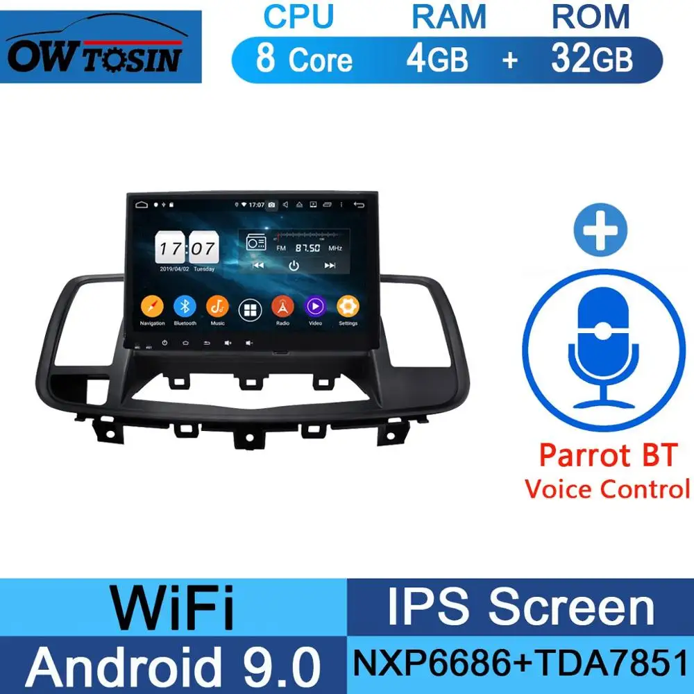 32G Parrot BT " ips 4G Android 9,0 Восьмиядерный 4 Гб+ 64 ГБ Автомобильный мультимедийный плеер для Nissan Teana j32 2008-2013 gps Navi Радио стерео DSP CarPlay - Цвет: 32G Parrot BT