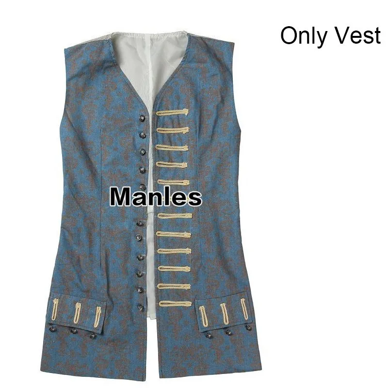 Only vest Капитан Джек костюм Джека Воробья Пираты Карибы Косплей мертвецы не сказать сказок Salazar's Revenge куртка Хэллоуин для взрослых - Цвет: Only vest