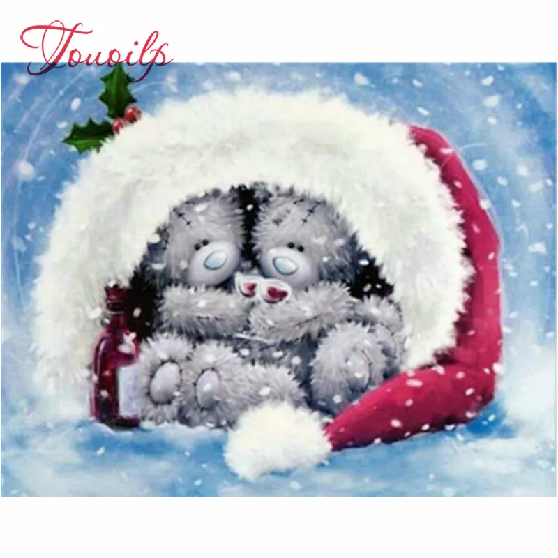 Алмазная 5d картина сделай сам Медведи снега круглая и квадратная мозаика вышивка