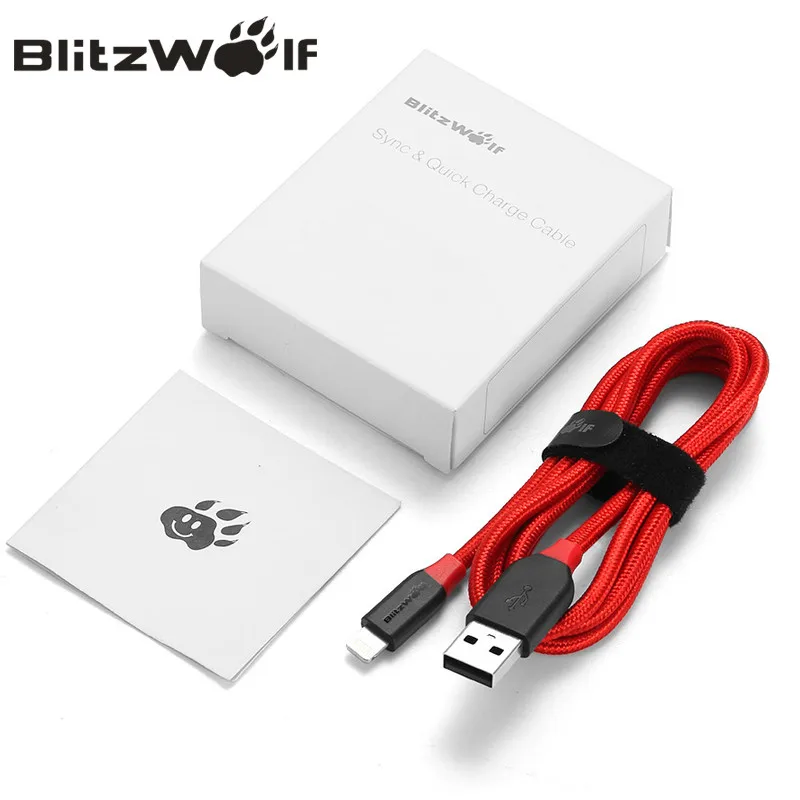 BlitzWolf For iPhone Cable USB 7 6s 6 Plus 5 SE iPad Apple Mobile Phone Cables Charger Data | Мобильные телефоны и
