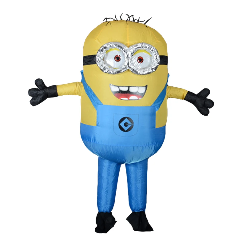 2 eyes blue Minion Хэллоуин Косплэй Детский костюм для вечеринок взрослый Миньон надувные миньон костюм талисман синий зеленый красного цвета костюм с миньонами; карнавал - Цвет: 2 eyes blue Minion