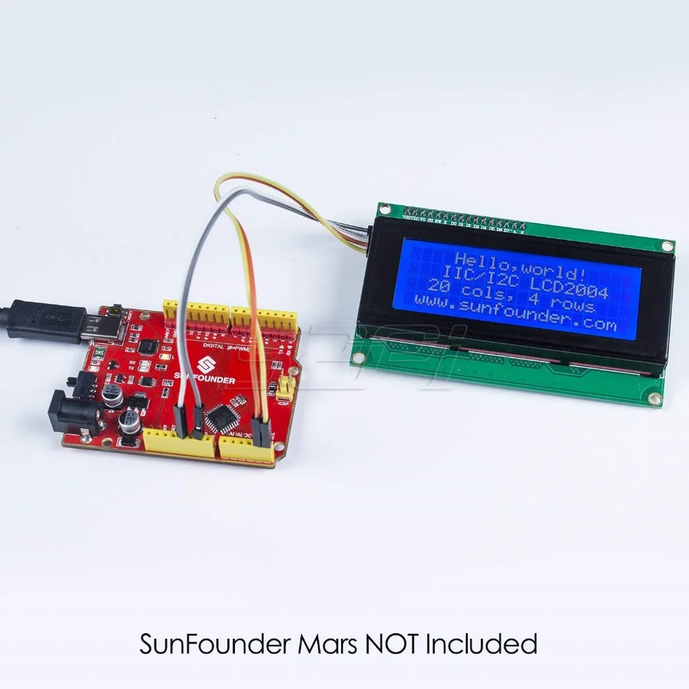 ЖК-модуль 52Pi IIC/I2C 2004 20x4 символа поддержка протокола I2C экран для Raspberry Pi Arduino Uno |
