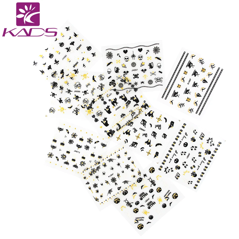 KADS Новый 36 шт./компл. 3D Nail Art Передача Наклейки Happy Halloween Дизайн Прохладный Череп