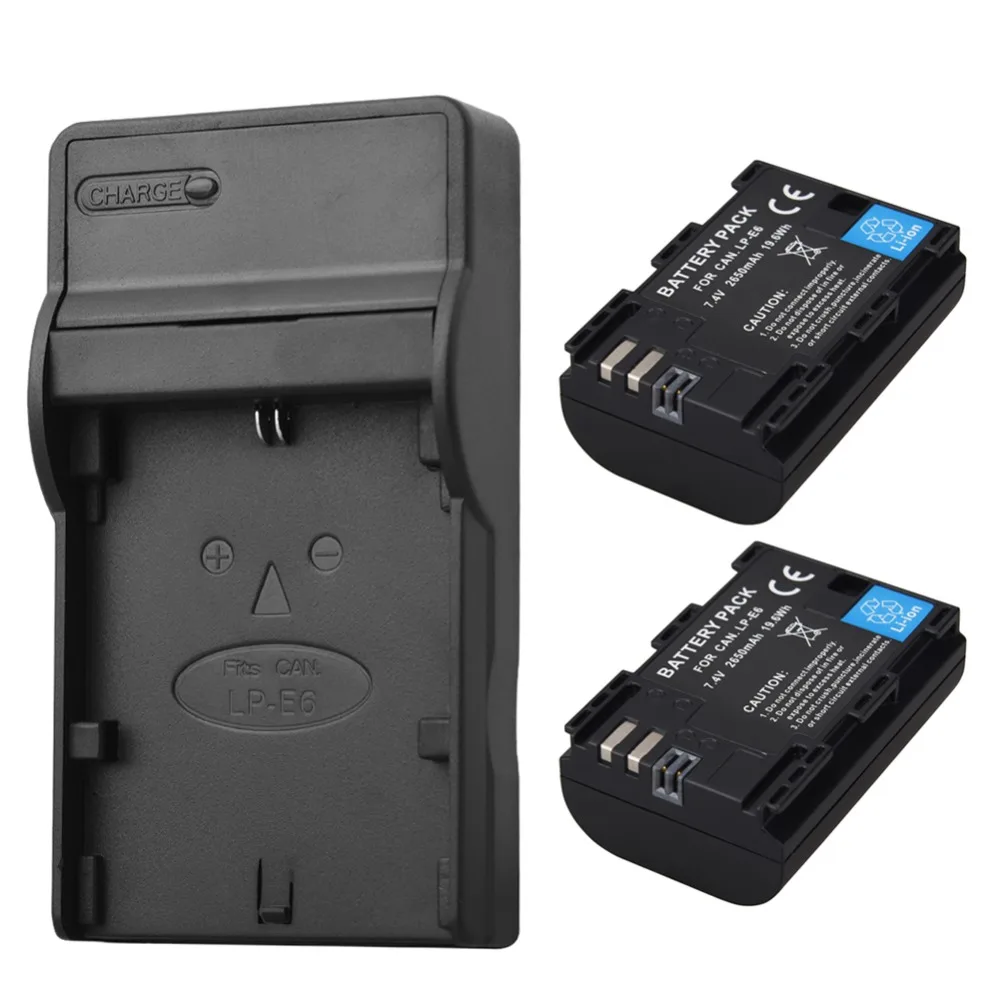 Для камеры Canon LP E6 2650mAh LPE6 батарея с USB зарядным устройством для EOS 5DS R 5D Mark II III 6D 7D | Отзывы и видеообзор
