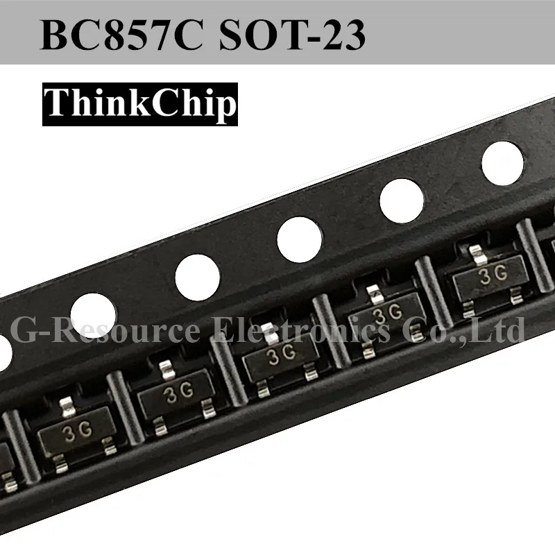 100 шт./лот BC857C BC857 SOT-23 NPN кремниевые биполярные транзистор(маркировка 3g