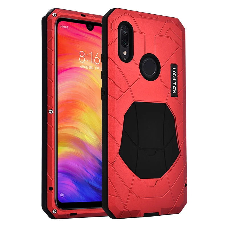 Повседневный водонепроницаемый чехол для Xiaomi Redmi Note 7 противоударный сверхпрочный силиконовый алюминиевый металлический чехол для Redmi Note 7 Pro Чехол