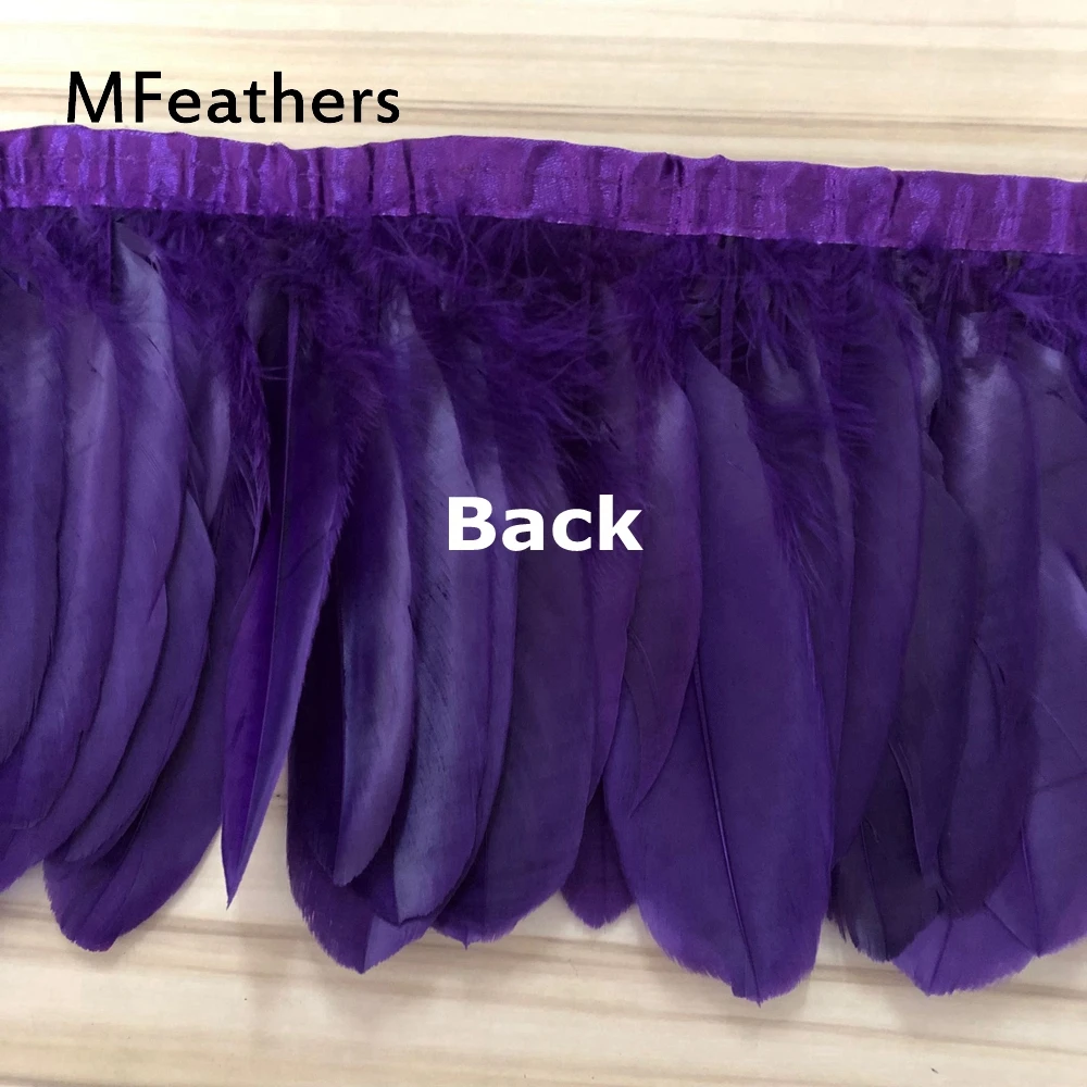 

Hot Selling 28 Colors for Choosing Goose feather trims 10Yards/lot Dyed geese feather ribbons 15-20cm 6-8" Duck feather fringes