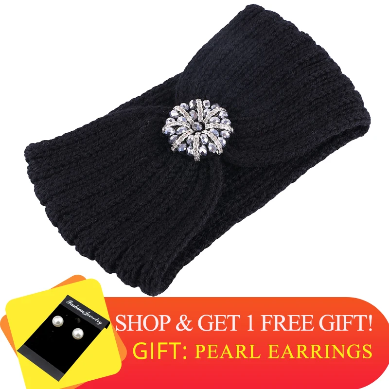 Осенне-зимняя шерстяная повязка на голову для женщин аксессуары волос винтажная