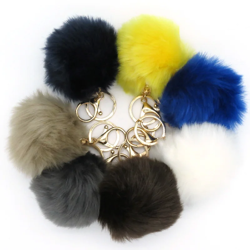 найти магазин Новинка 16 цветов помпон брелок для ключей пушистый автомобиля