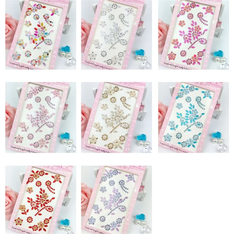 17*8 5 см Разноцветные акриловые наклейки со стразами для автомобиля телефона ПК