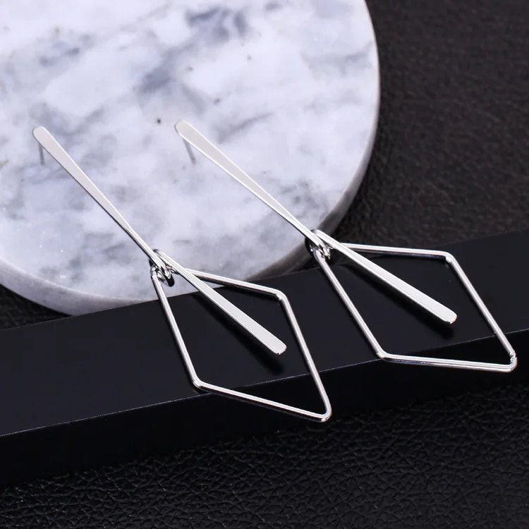 

Oktrendy Simple fashion gold color Silver plated geometric big round earrings for women fashion big hollow earrings jewelry
