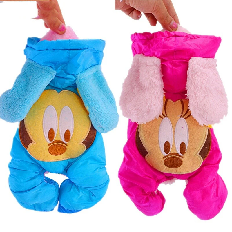 Милая зимняя одежда с ушами для собак средних пород теплые щенки животные кошки