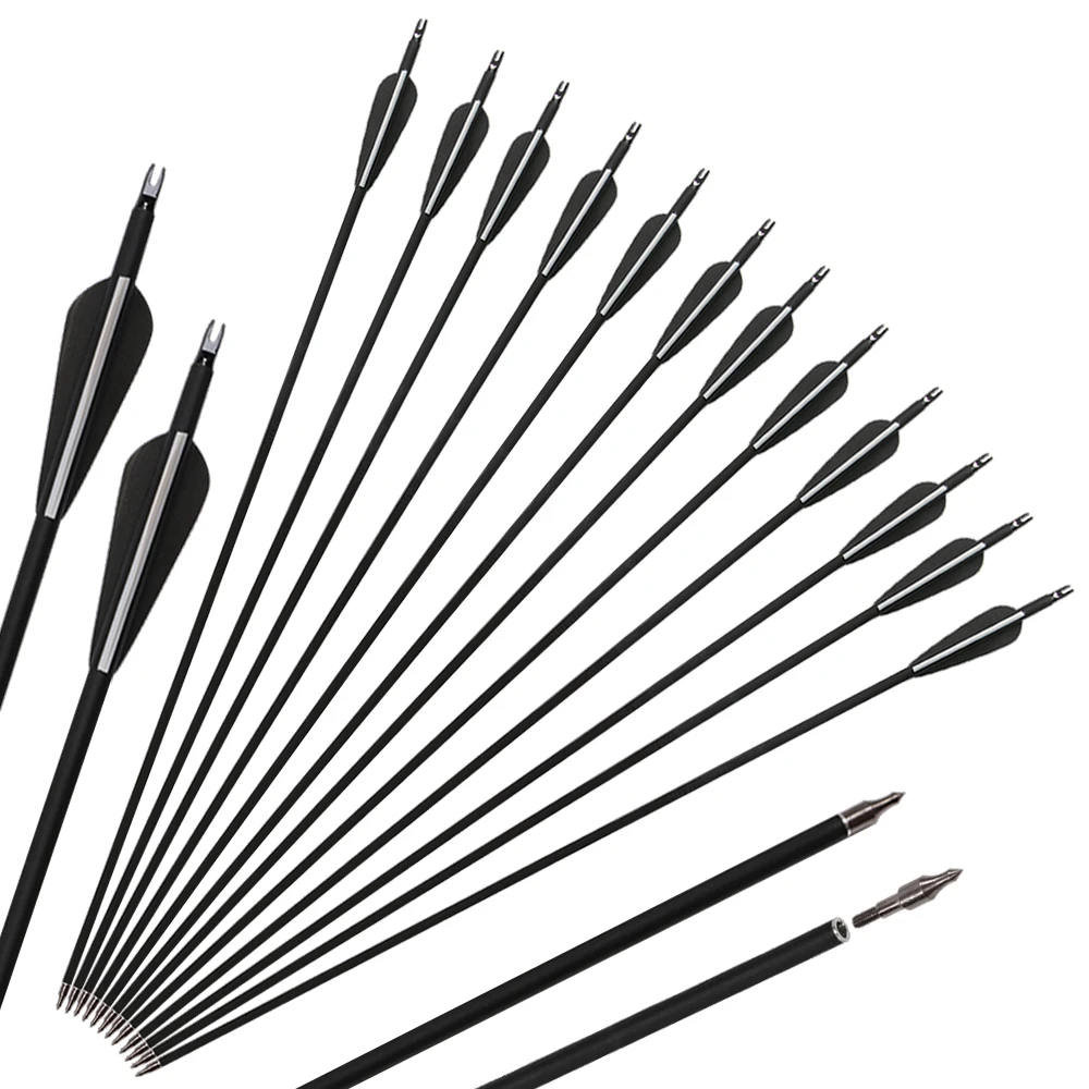 Стрелы из углеродного волокна для стрельбы лука 31 дюйм 12/24 6/500 шт.|Лук и стрела| |