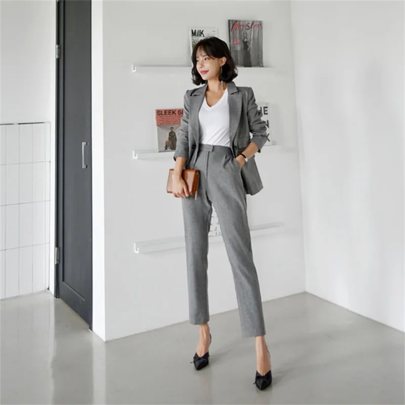 

New business interview casual wild color women's fashion Slim temperament suit jacket temperament slim trousers two-piece TT690