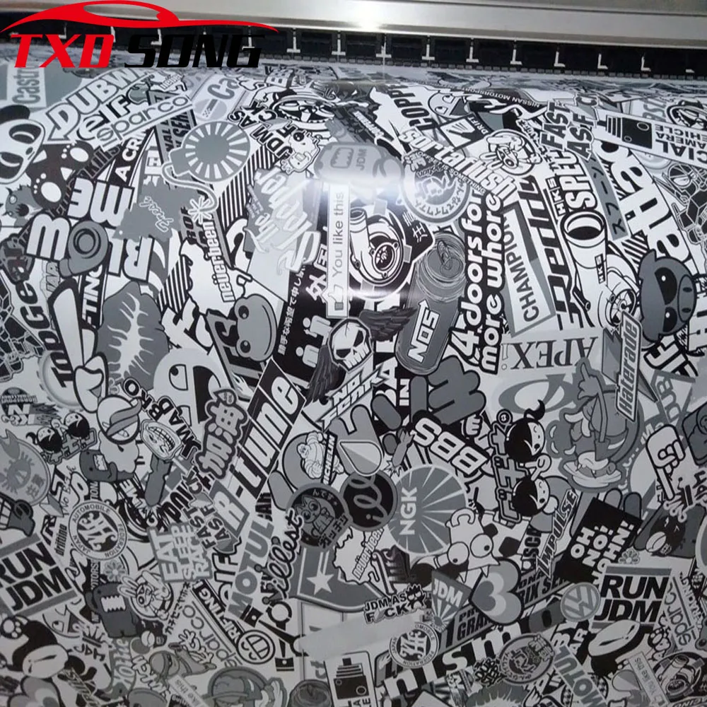 Новинка 10/20/30/40/50/60X152CM популярная мультяшная наклейка для автомобиля бомбы