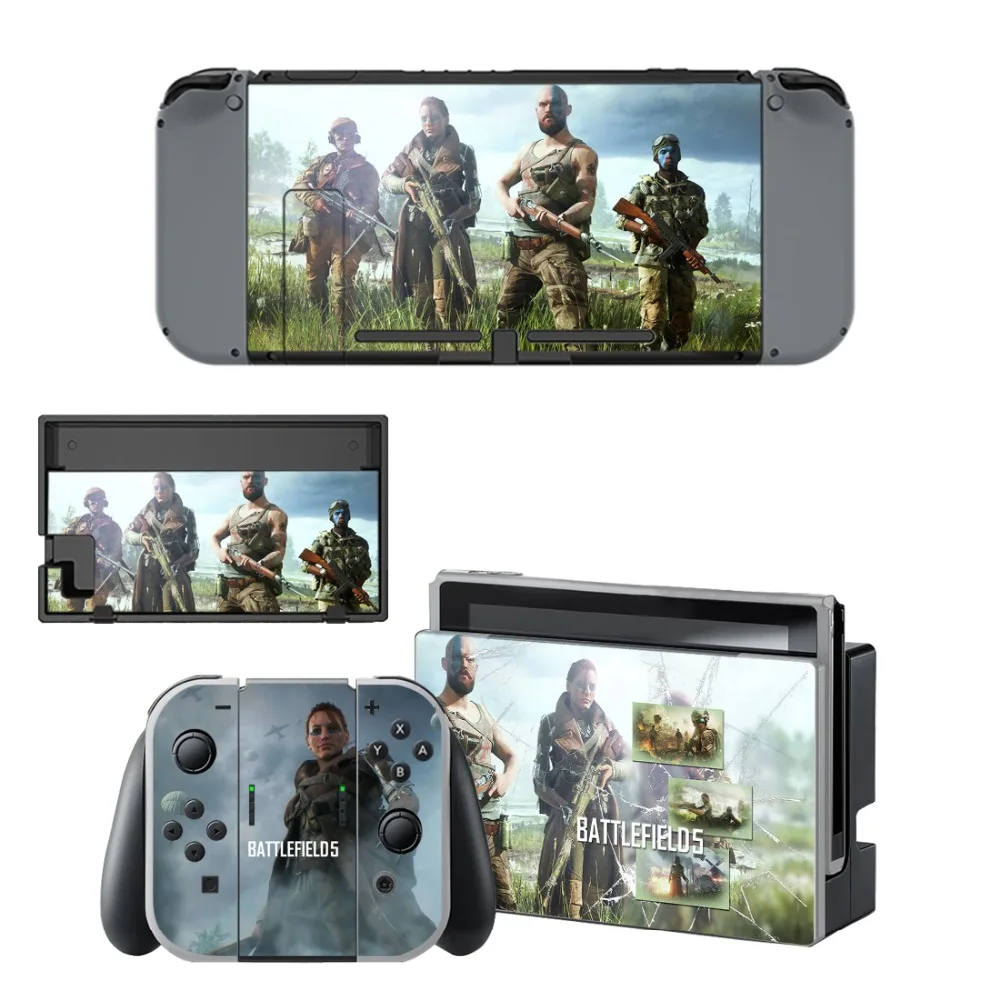 Виниловая наклейка Battlefield V для Nintendo Switch NS консоль + контроллер