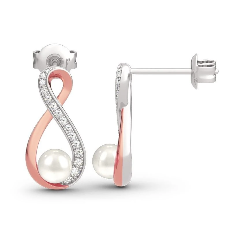 Серьги подвески цвета розового золота 2019 пробы с кристаллами|Серьги-подвески| |