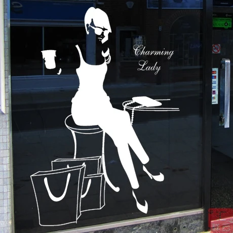 Покупка женской одежды для магазина украшение окна стеклянные настенные